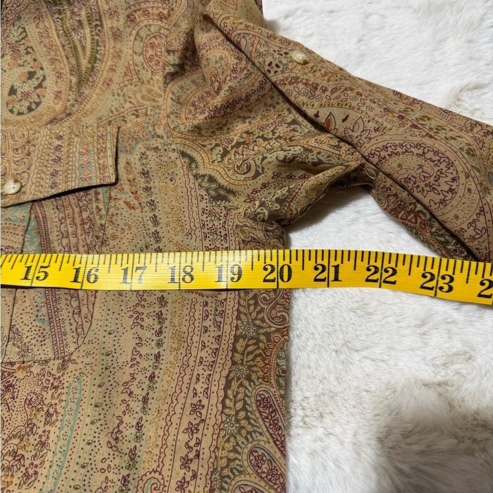 Lauren Ralph Lauren Corpcore Heritage 100% Cotton gold multicolor Shirt Medium - Picture 14 of 14